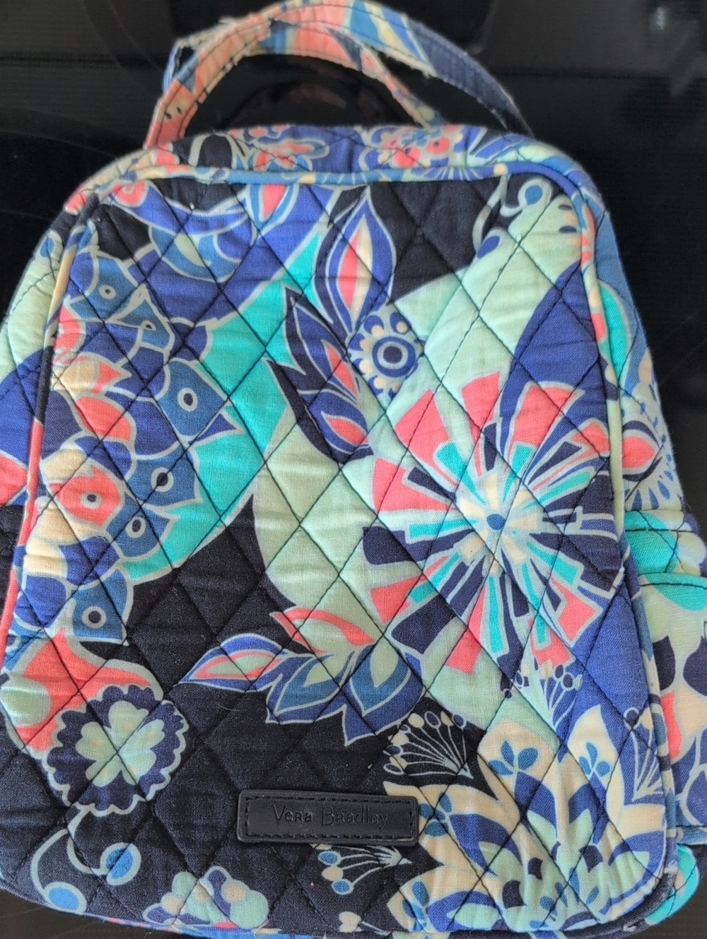 Vera Bradley Quilted Floral Mini Backpack in Navy, Teal, Coral